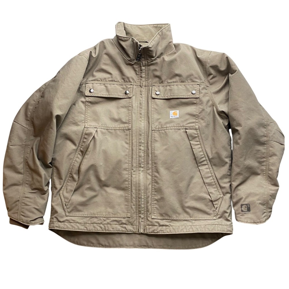 Carhartt Full Swing Cryder Quick Duck Jacket Mens Large Tan Brown Workwear‎ Coat